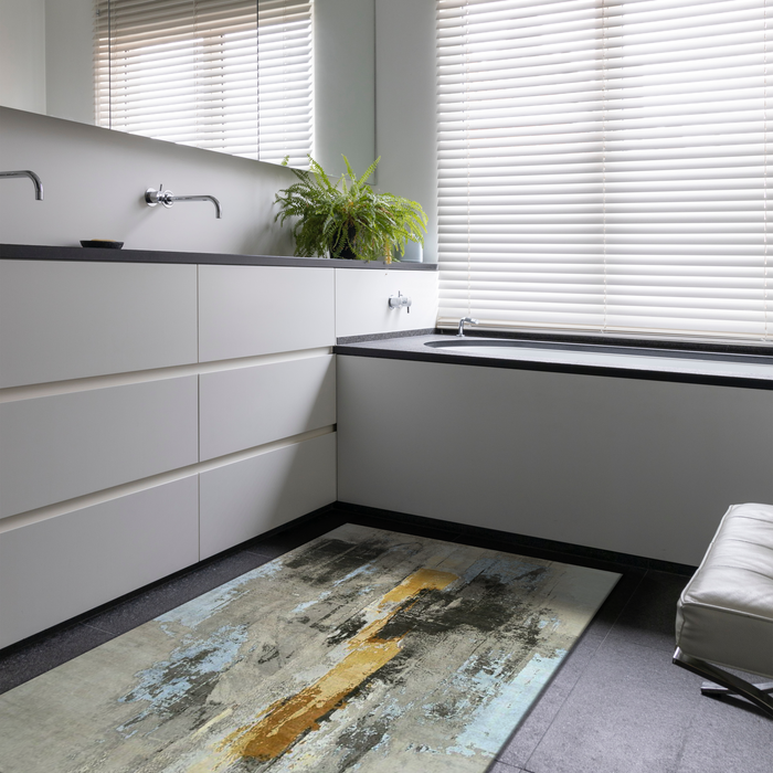 Shibuya 4x6 Gold/Charcoal Wool and Silk