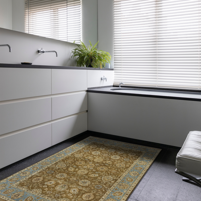 Elegance 4x6 Brown/Blue Wool