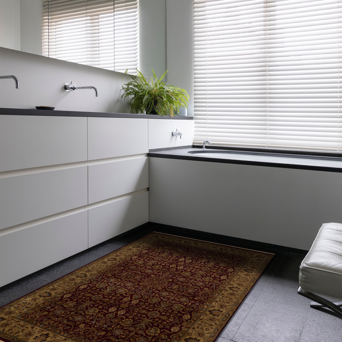 Lavar Kirman Premiere 4x6 Burgundy/Light Green Wool