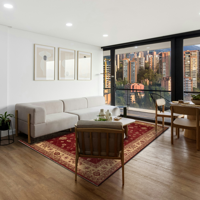 Chobi 6x9 Garnet Red/Ivory Wool