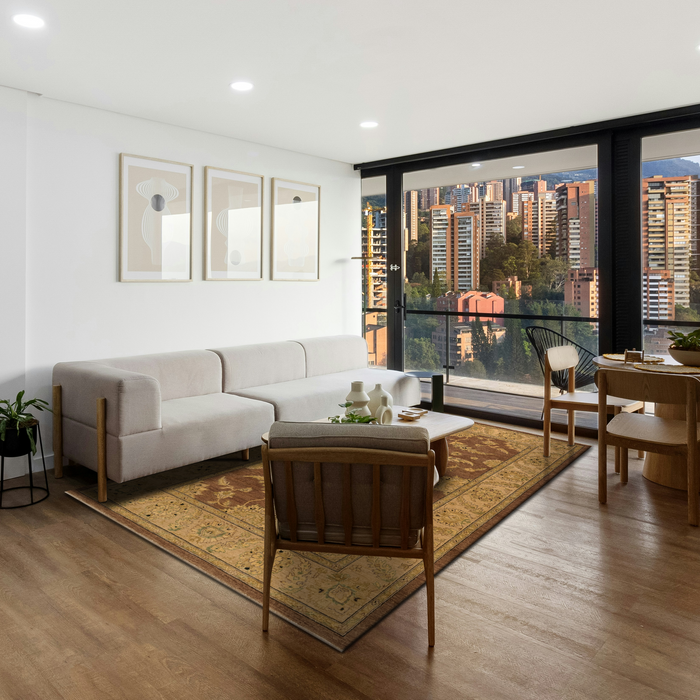 Chobi 6x9 Chocolate/Light Beige Ghazni Wool