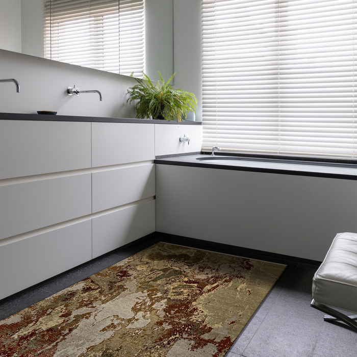 Colours of Life 4x6 Brown/Beige/Gold Wool and Silk