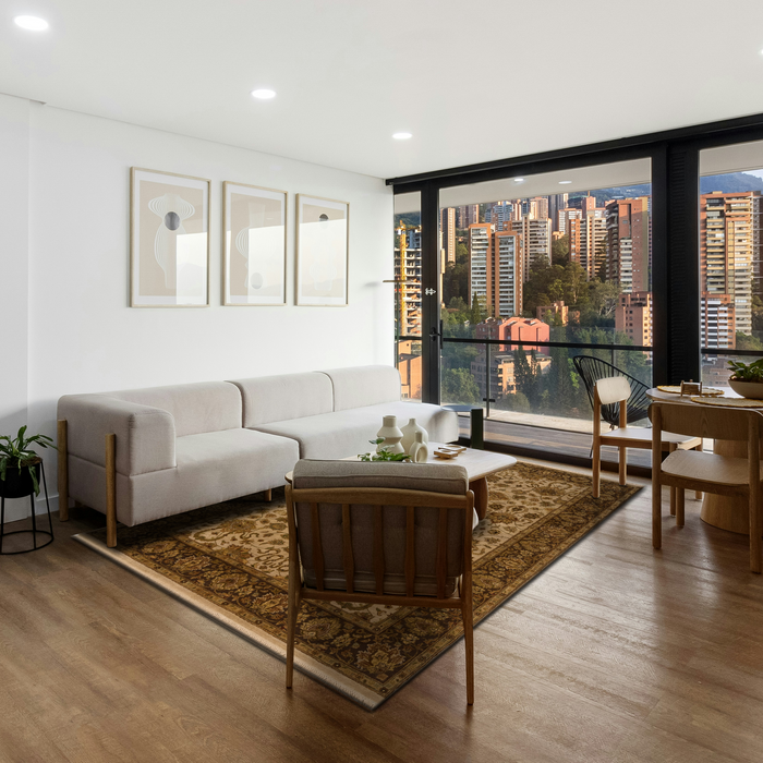 Premiere 6x9 Ivory/Brown Wool