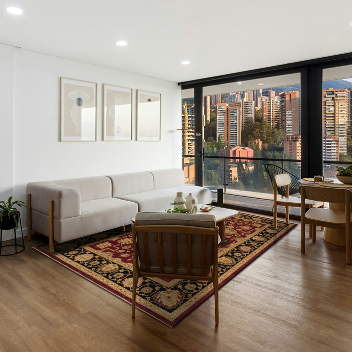 Chobi 6x9 Cherry/Black Ghazni Wool