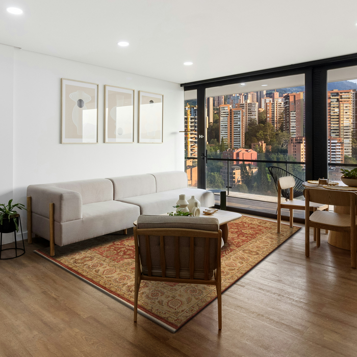 Agra 6x9 Rust/Ivory Wool