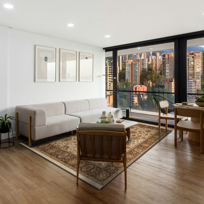 Premiere 6x9 Ivory/Brown Wool