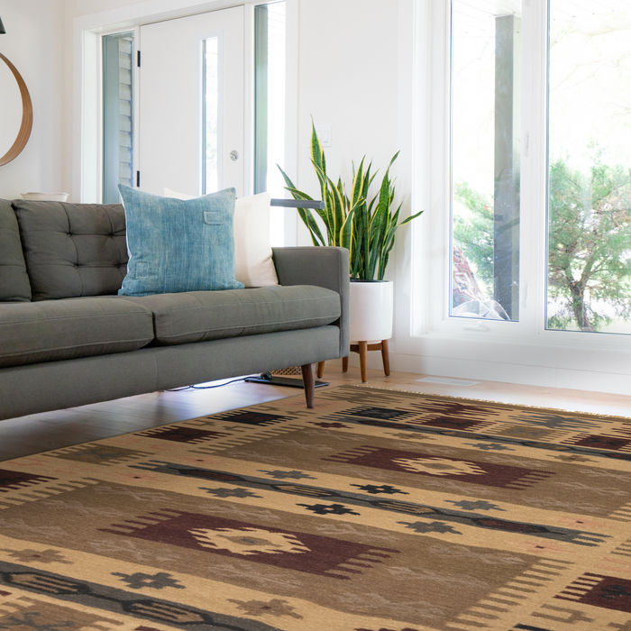 Navajo Design 5x7 Brown wool