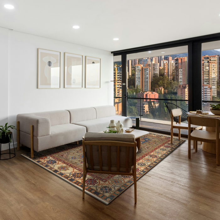 Super Kazak 6x8 Grey and Ivory