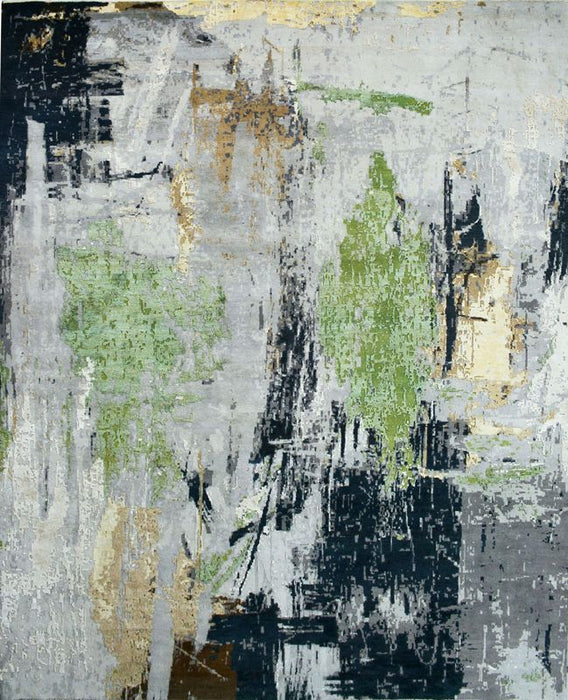 Artsy Charcoal/Green Wool and Silk