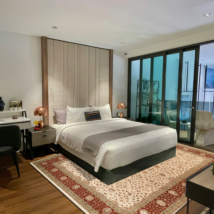 Bakhtyar 9x12 Beige/Rust/Ivory Wool and Silk