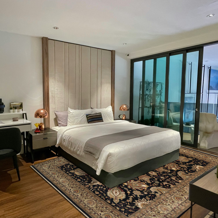 Indo Persian 9x12 Mashhad Black/Beige Wool