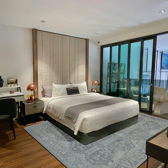 Sawai 8x10 Blue/Grey Wool