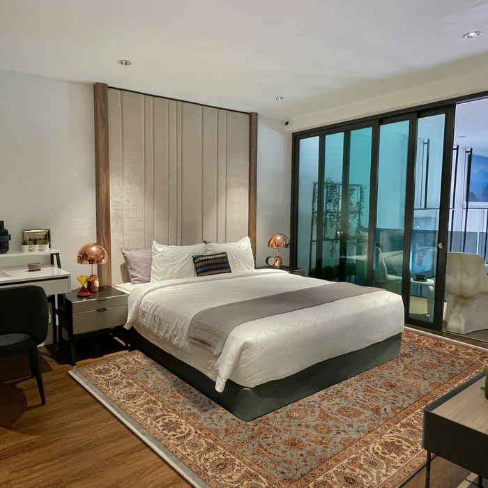 Premiere 9x12 Light Blue/Ivory Wool