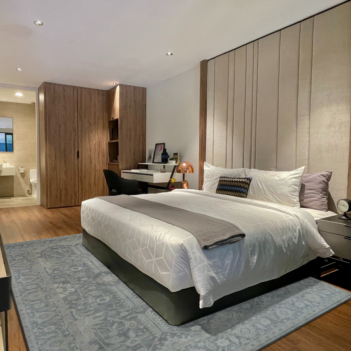 Sawai 8x10 Blue/Grey Wool