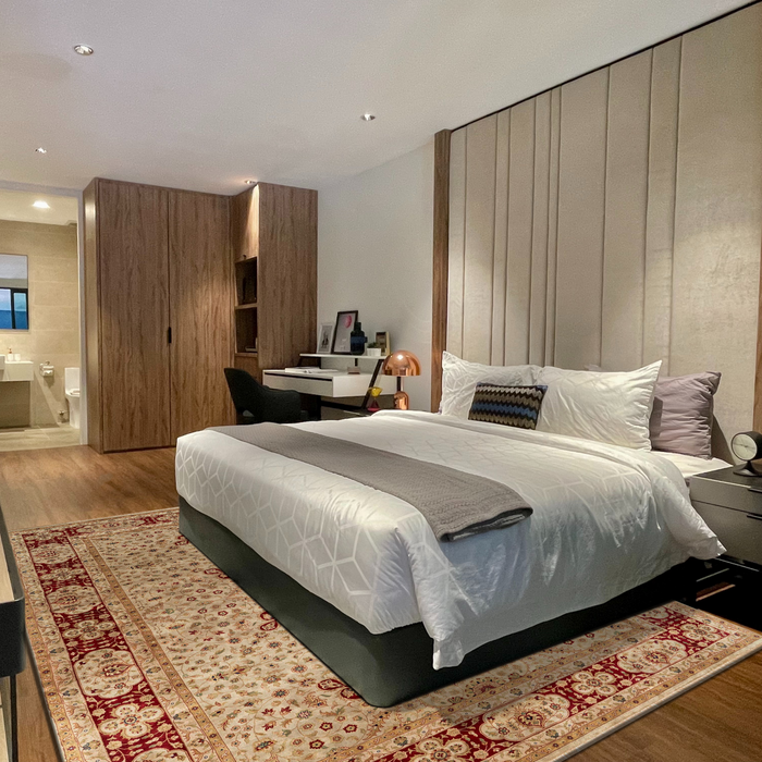 Indo Persian 9x12 Beige Burgandy Wool and Silk