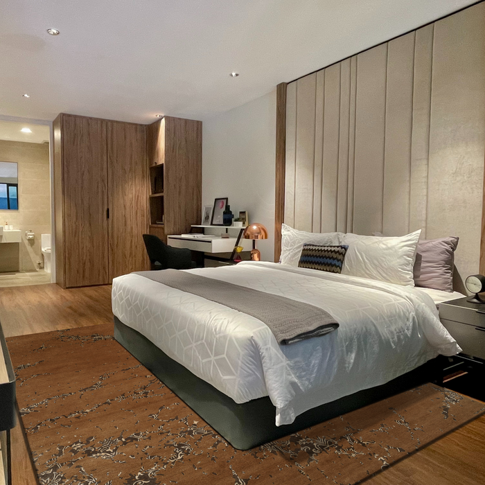 Erased 9x12 Pokhara Brown/Cream Wool and Silk