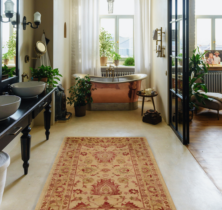 Chobi 4x6 Ivory/Red Wool