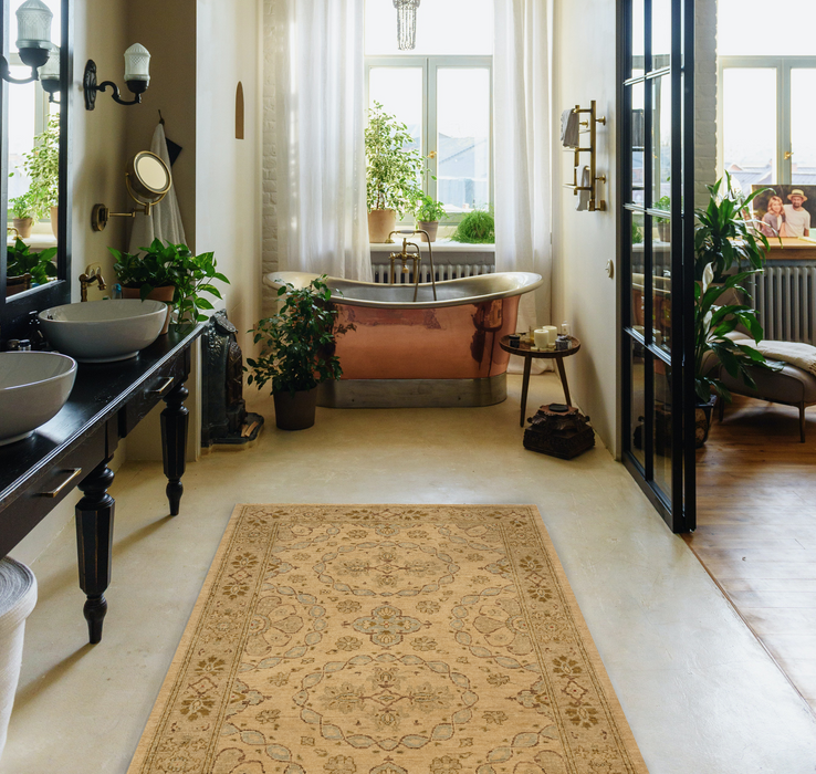 Chobi 4x6 Beige/Light Blue Wool