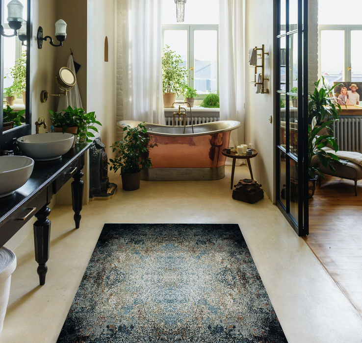 lluminate 4x6 Black Wool and Embossed Silk