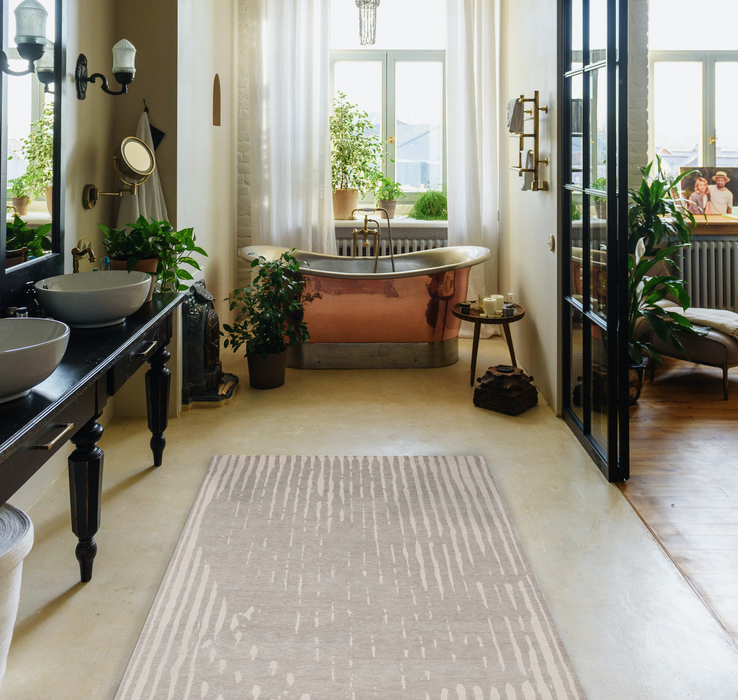 Stripe 4x6 Wool and Bamboo Silk