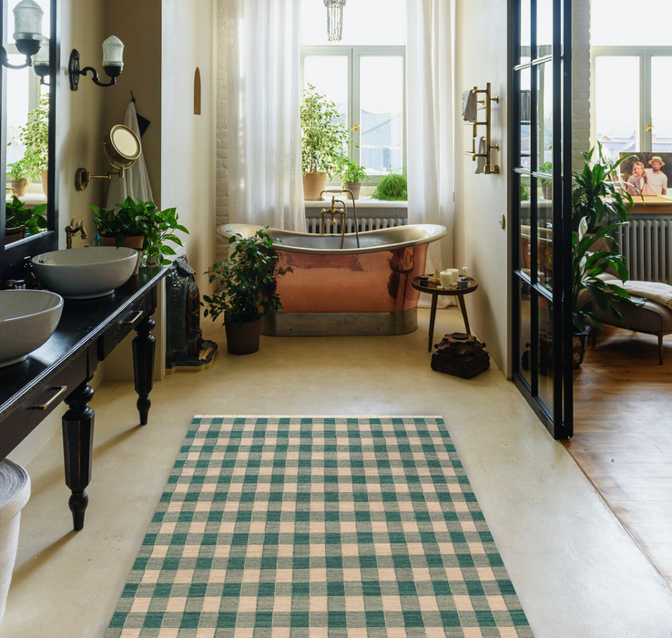 Check 4x6 Blue/Beige Wool A