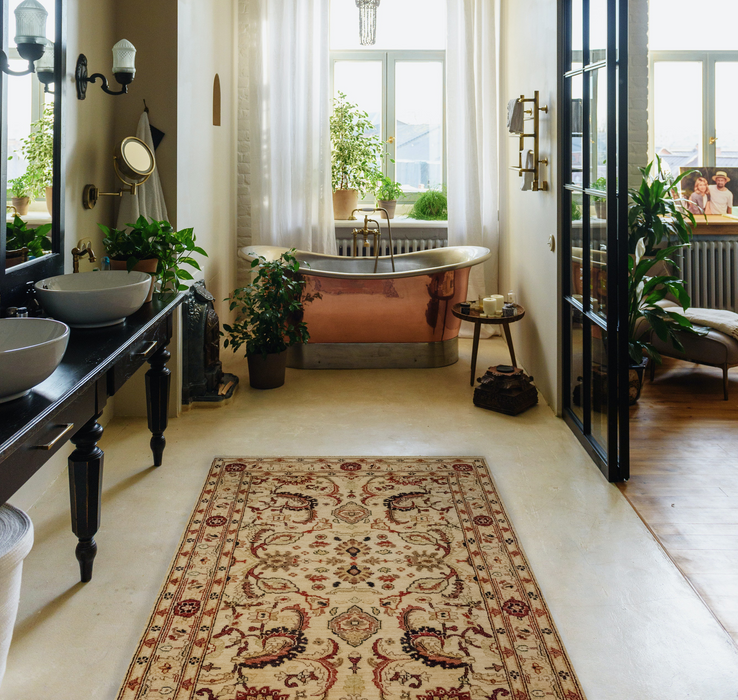 Chobi 4x6 Ivory/Red Ghazni Wool