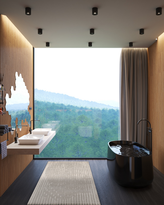 Stripe 4x6 Wool and Bamboo Silk