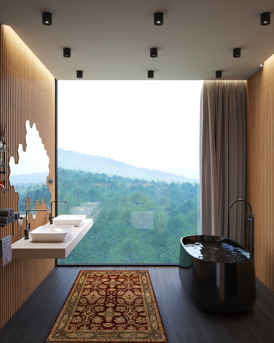 Chobi 4x6 Wool Red/ Light Green