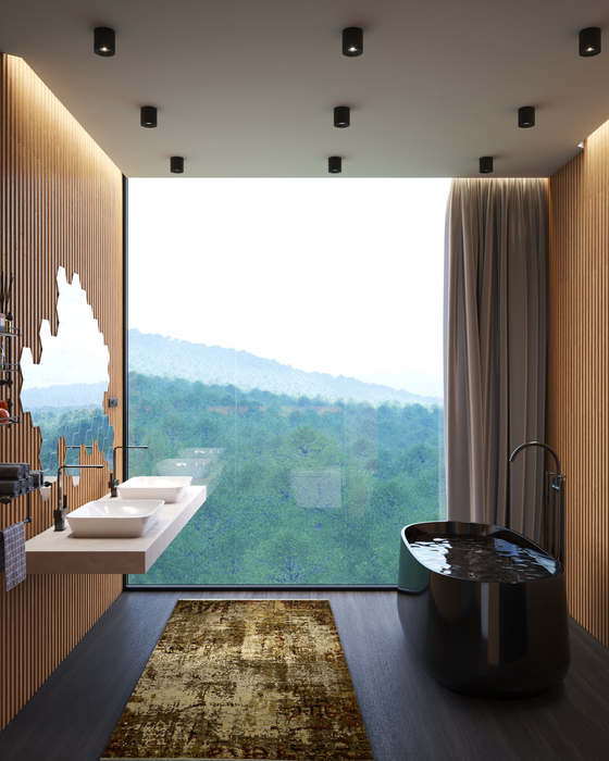 Textures 4x6 Rust/Ivory/Brown Wool and Silk