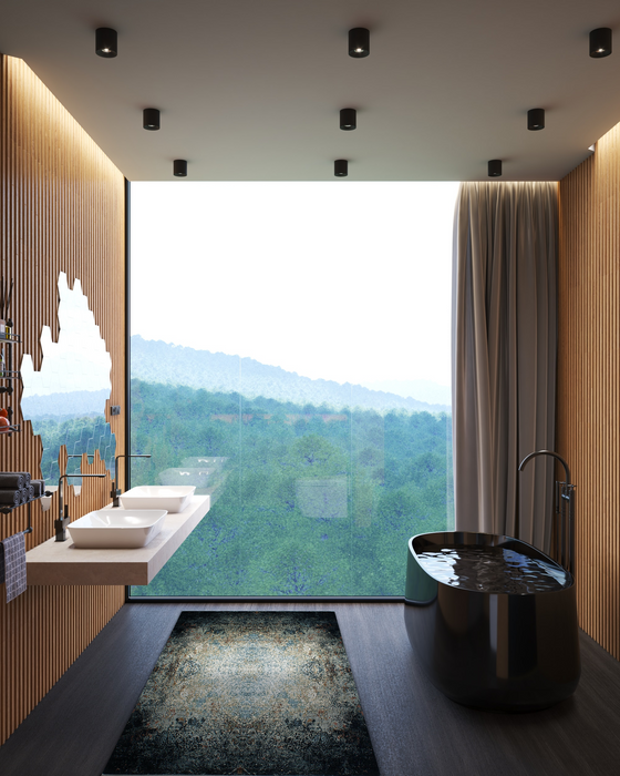 lluminate 4x6 Black Wool and Embossed Silk