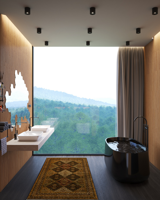 Agra 4x6 Multi/Black Wool