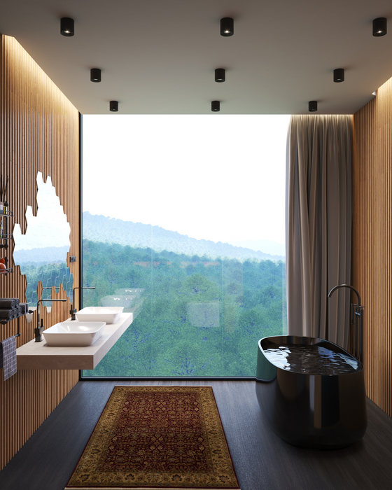 Lavar Kirman Premiere 4x6 Burgundy/Light Green Wool