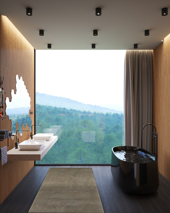 Pokhara 4x6 Grey-Dark Teal Wool & Bamboo Silk touch