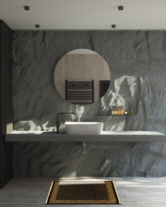 Mir 2x3 Black/Cream Wool and Silk D