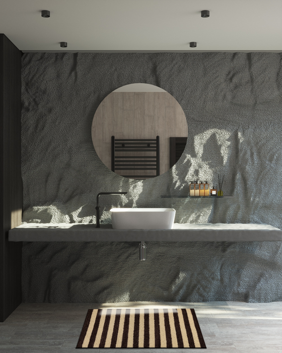 Dhurrie 2x3 Charcoal/ Beige Wool B