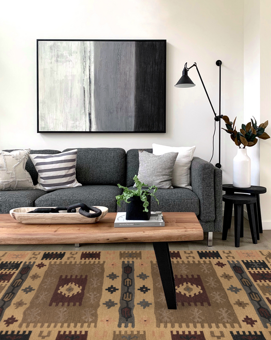 Navajo Design 5x7 Brown wool