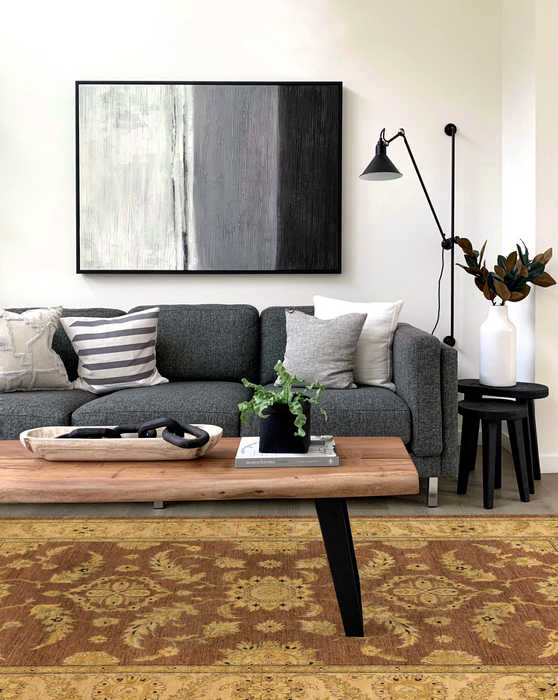 Chobi 6x9 Chocolate/Light Beige Ghazni Wool