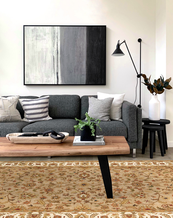 Indo Persian 6x9 Camel/Beige Wool and Silk