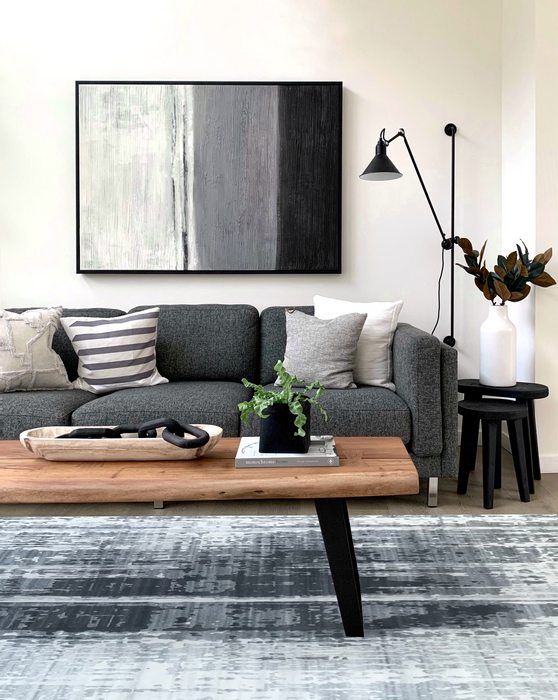 Marble 6x9 Charcoal/Grey Wool and Bamboo Silk touch