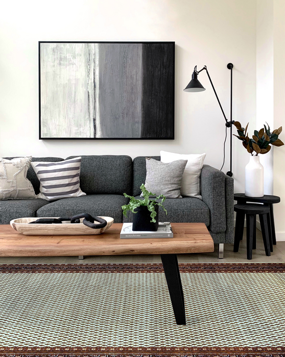 Mir 6x9 Cream/Black Wool and Silk A