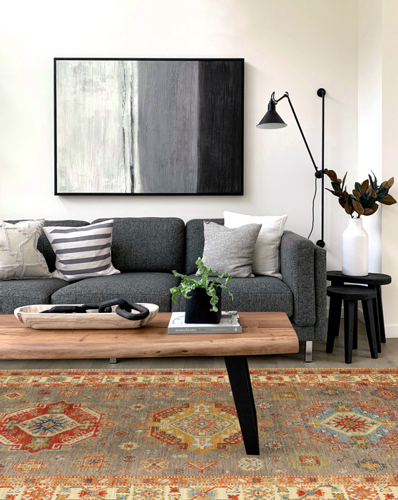 Super Kazak 5x7 Grey Ivory