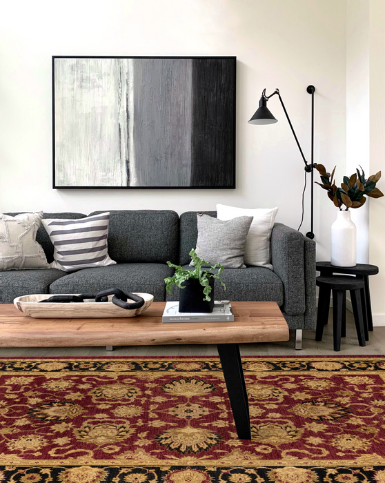 Chobi 6x9 Cherry/Black Ghazni Wool