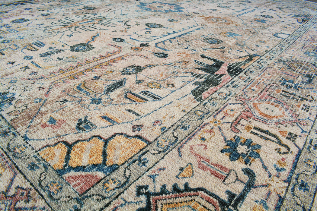 Return To Classic 9x12 Blue/Beige Wool