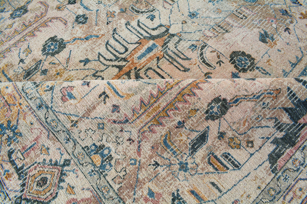 Return To Classic 9x12 Blue/Beige Wool