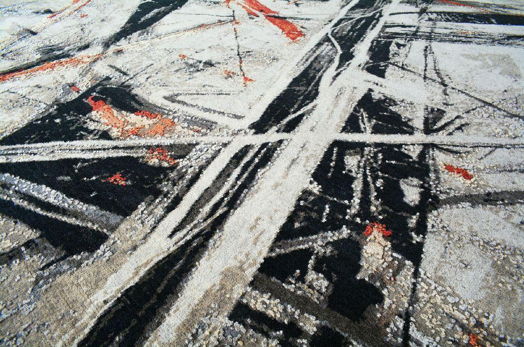 Ignite 6x9 Ivory/Red/Black Wool and Silk