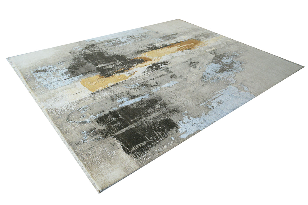 Shibuya 8x10 Gold/Charcoal Wool and Silk