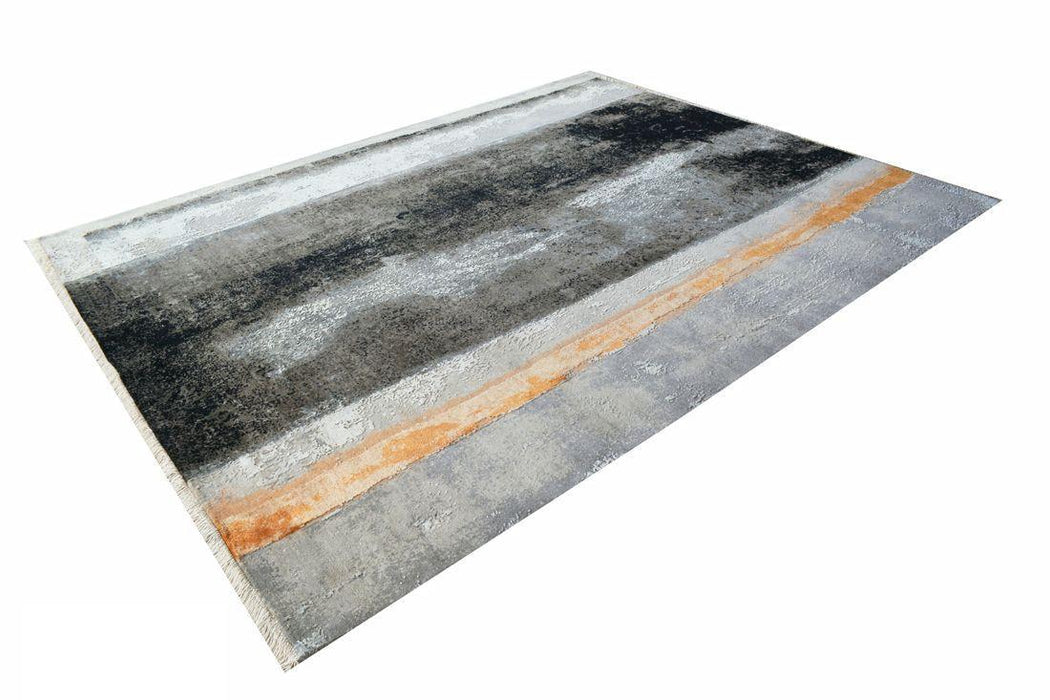 Liquid Air 5x7 Black/Grey Wool and Silk