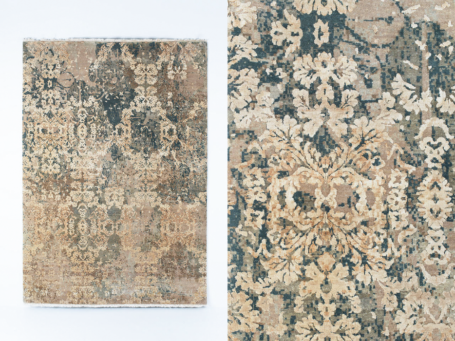 Urbane 6x9 Grey/Blue Wool and Silk