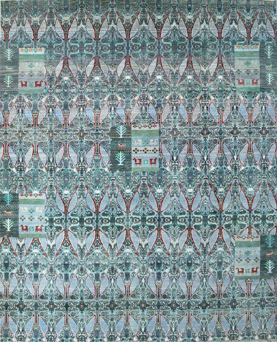 Gabbeh 8x10 Blue + Wool and Silk