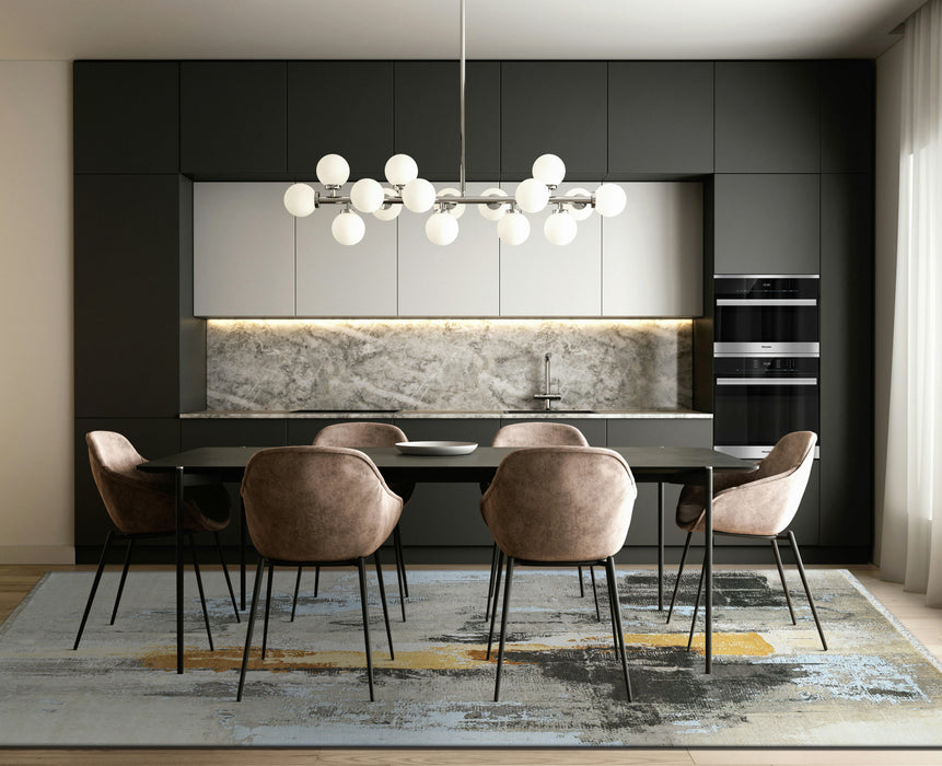 Shibuya 8x10 Gold/Charcoal Wool and Silk